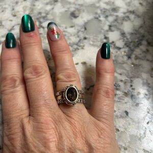 Silpada Silver Ring with Dark Stone